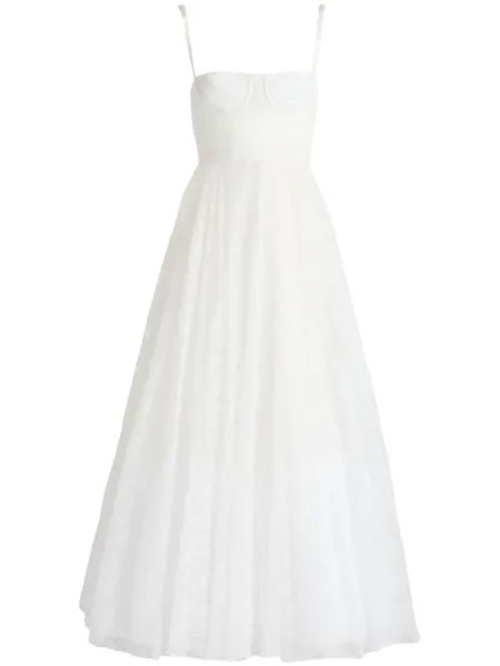 Giambattista Valli платье миди из кружева Chantilly, белый
