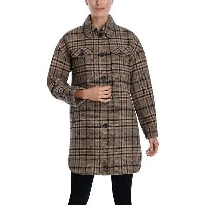 Женская куртка средней длины из смесовой шерсти с клетчатым принтом BCBGeneration