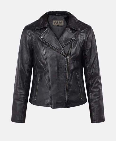 Кожаный пиджак AIM, цвет Caviar Black