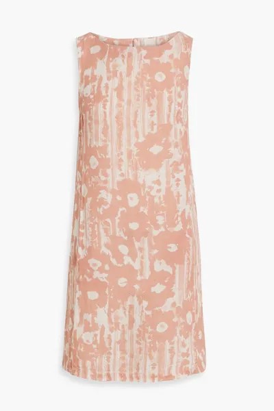 Платье мини из льна с принтом 120% LINO, персиковый