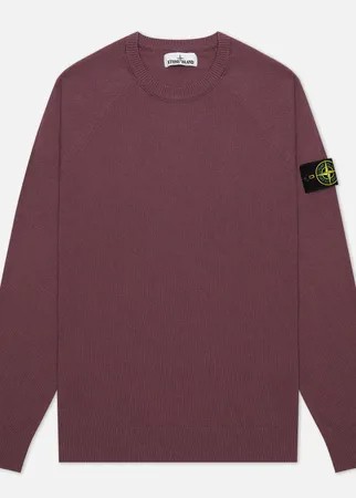 Мужской свитер Stone Island Crew Neck Light Raw Cotton, цвет бордовый, размер XXL