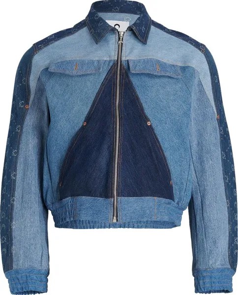 Куртка Marine Serre Regenerated Denim Moonogram Working Jacket 'Medium Dark Blue Moonogram', синий