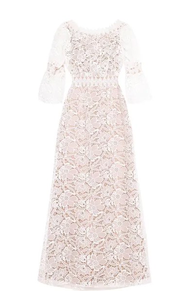 Приталенное кружевное платье-макси Tadashi Shoji