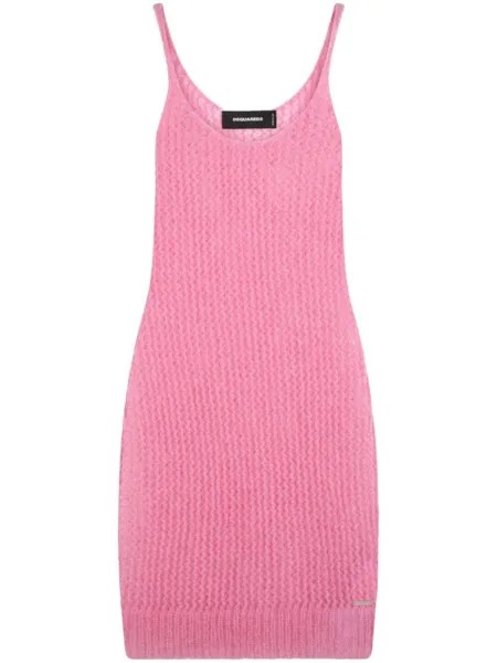 Dsquared2 платье мини с U-образным вырезом, розовый
