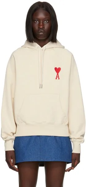 Худи SSENSE Exclusive Beige Ami de Cœur AMI Alexandre Mattiussi