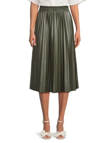 Юбка миди со складками и сборками Saks Fifth Avenue, цвет Olive