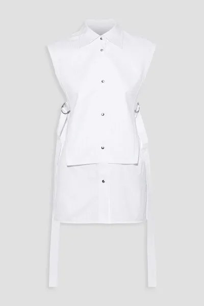 Многослойная полосатая рубашка из хлопкового поплина с бретелями HELMUT LANG, белый