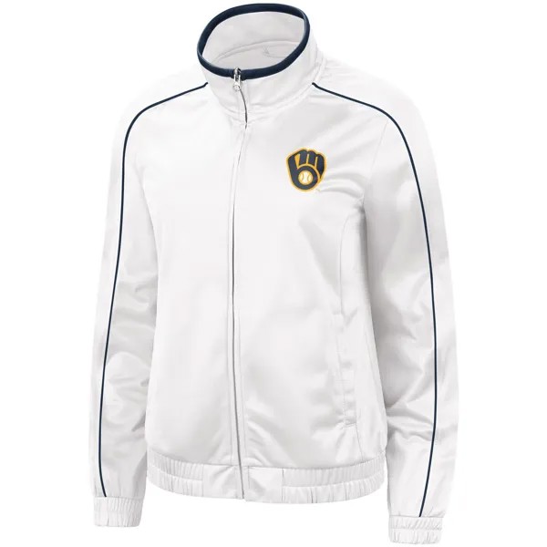 Женская белая спортивная куртка с молнией во всю длину G-III 4Her от Carl Banks Milwaukee Brewers Gamer G-III