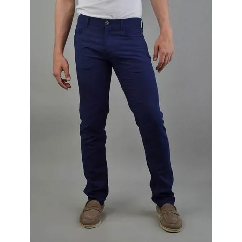 Брюки Trussardi Jeans летние, повседневные, прямой силуэт, размер 35, синий