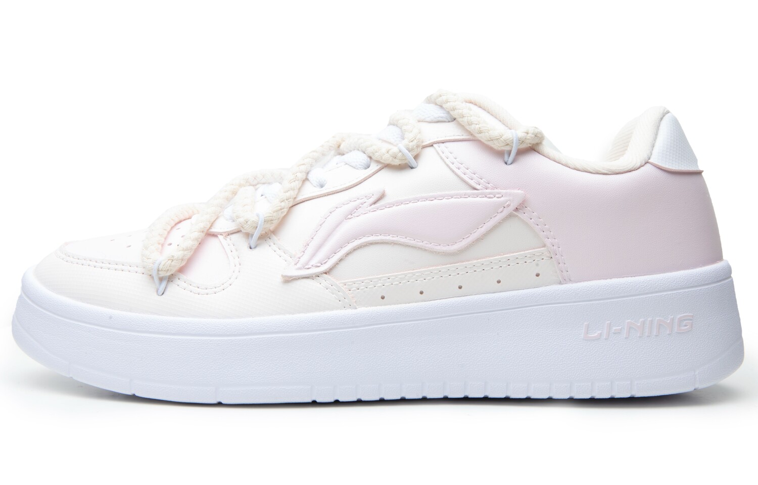 Кроссовки LINING Pontoon Boats Skateboarding Shoes Women's Low-top Beige/Pink, розовый