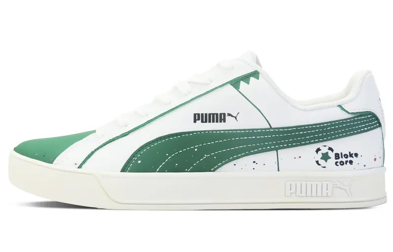 Кроссовки Puma Smash Vulc Skateboarding Shoes Unisex Low-top White/Green, зеленый