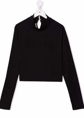 Fendi Kids блузка с длинными рукавами и логотипом