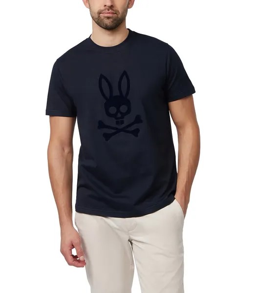 Футболка с короткими рукавами и графическим логотипом Psycho Bunny San Francisco, синий