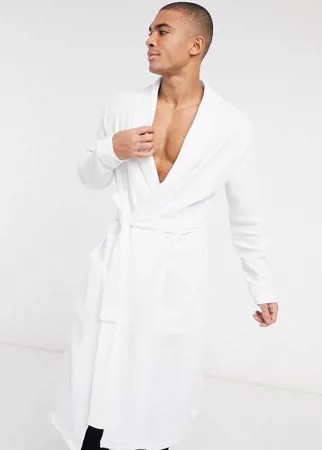 Белый халат для дома из вафельного трикотажа ASOS DESIGN