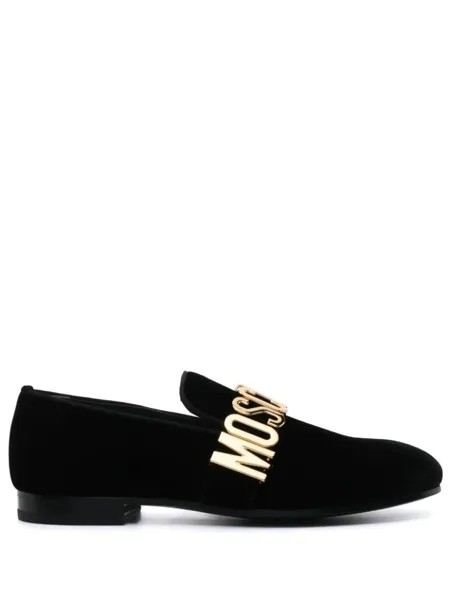 Moschino лоферы с логотипом, черный