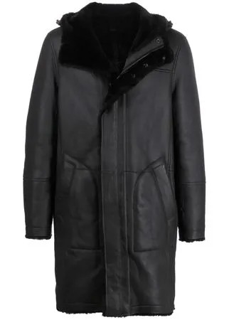Yves Salomon длинное пальто с капюшоном