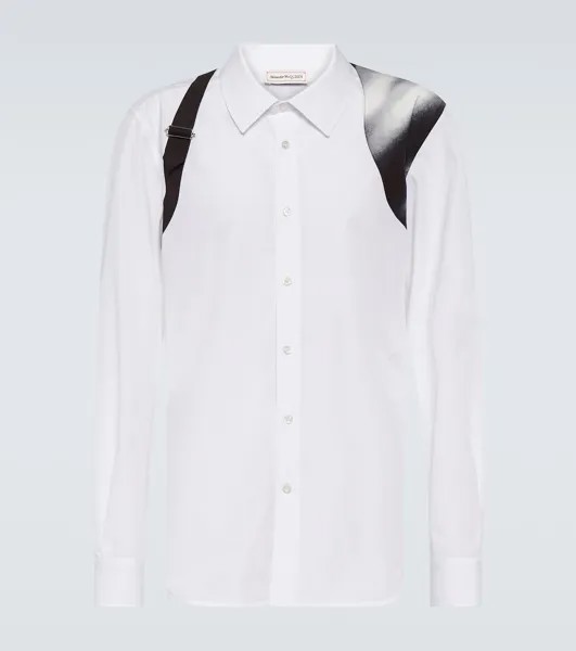 Рубашка из хлопка соляризованным ремнем Alexander McQueen, белый