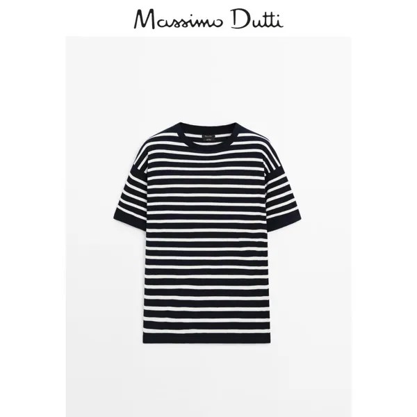 Футболка мусжкая Special Massimo Dutti в полоску, темно-синий