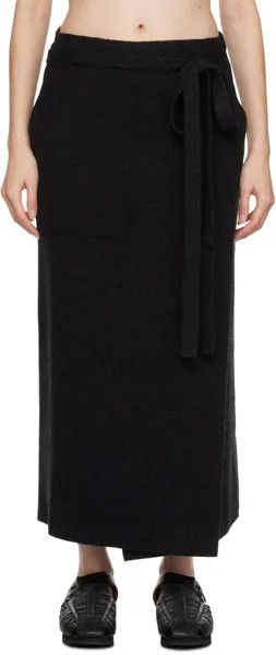 Черная длинная юбка с фартуком Lauren Manoogian