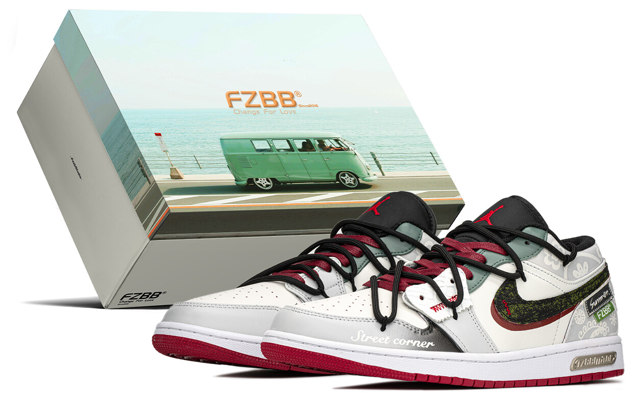 Кроссовки Air Jordan 1 Vintage Basketball Shoes Men Low-top Grey/green, зеленый