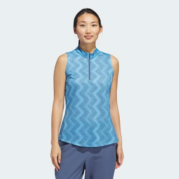 Ultimate365 Рубашка поло без рукавов с османским принтом Adidas, цвет Semi Blue Burst