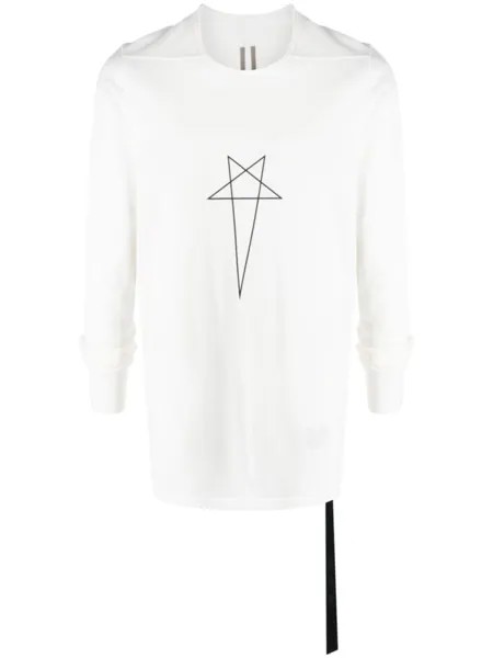 Rick Owens DRKSHDW футболка Pentagram с логотипом, белый