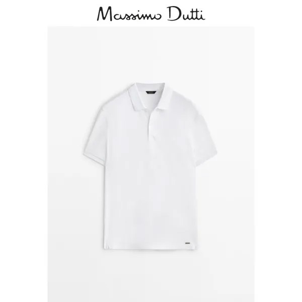 Рубашка-поло мужская Massimo Dutti с короткими рукавами, белый