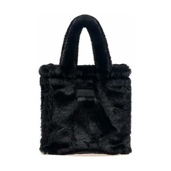 Сумка для покупок Blauer Size Furfy Bag IN Искусственный мех Черный с логотипом Черный
