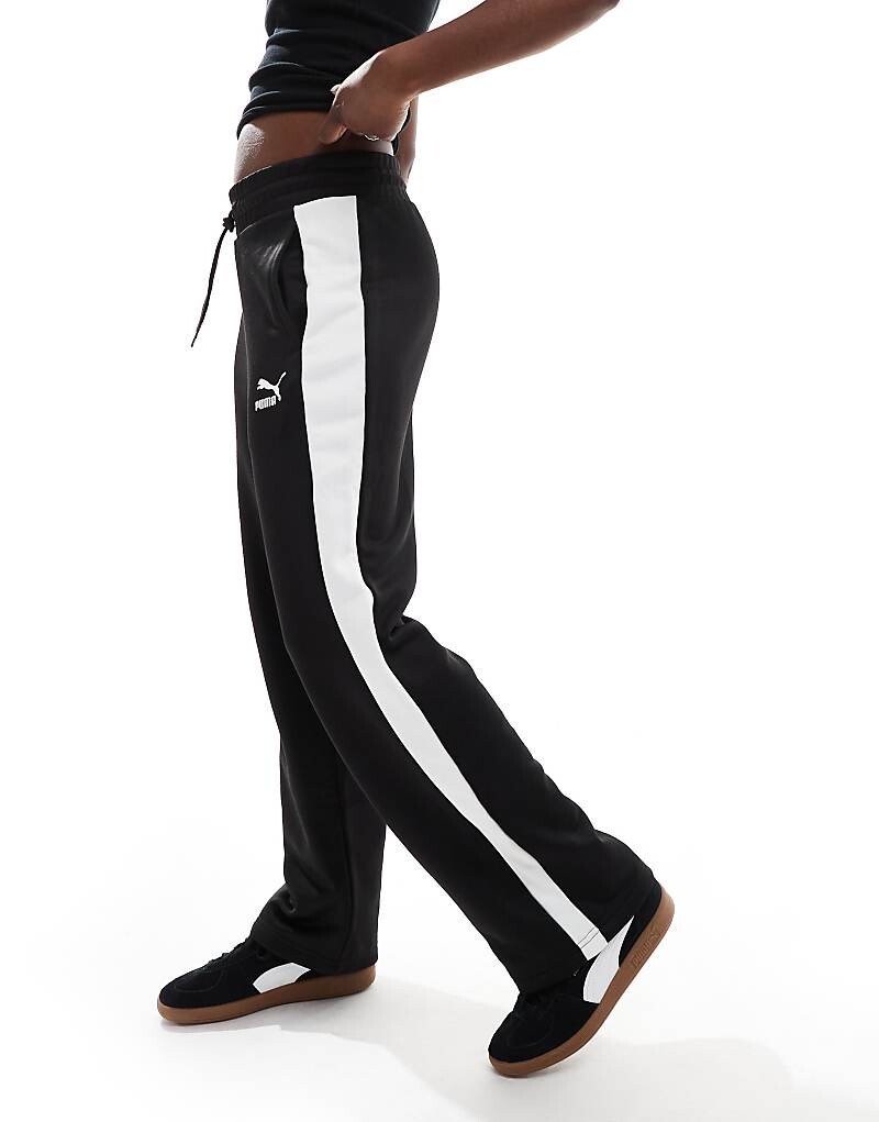 Черные спортивные брюки прямого кроя PUMA Iconic T7