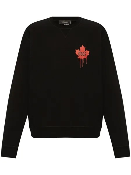 Dsquared2 хлопковая толстовка с логотипом, черный