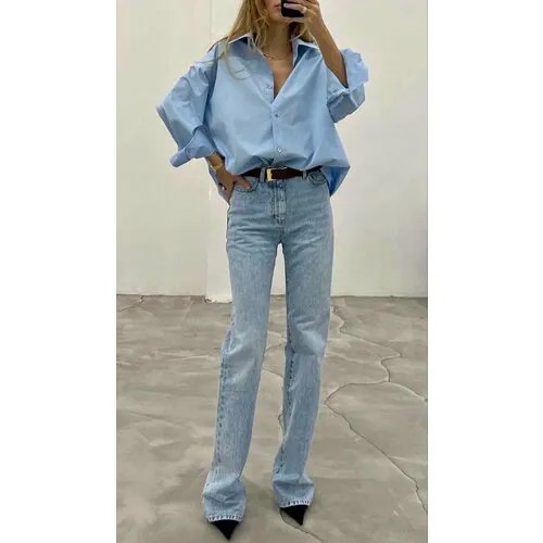 Джинсы классические BUN просто идеальные джинсы, размер 28, голубой