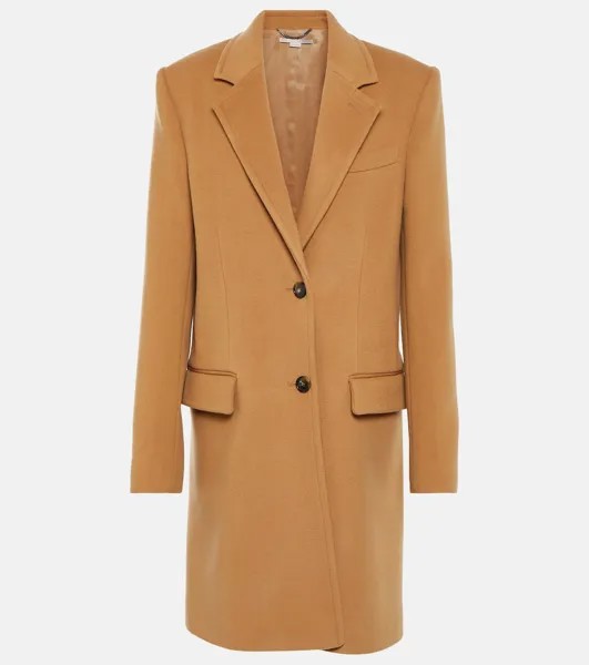 Однобортное шерстяное пальто STELLA MCCARTNEY, коричневый