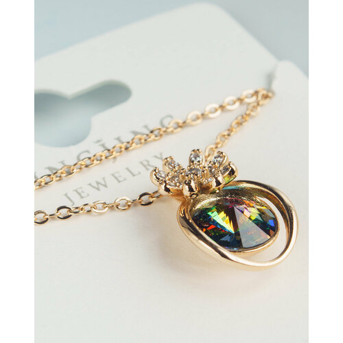 Колье XUPING JEWELRY, кристалл, длина 45 см, зеленый