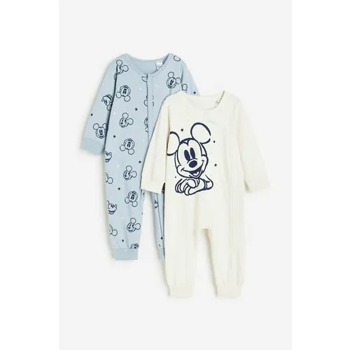 Пижама  H&M, размер 92, голубой, белый