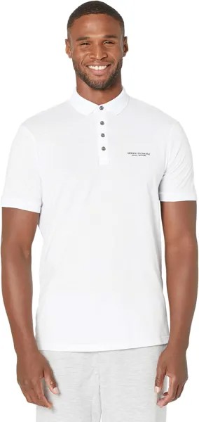 Рубашка-поло Slim Fit Milano/New York Logo Polo Armani Exchange, белый