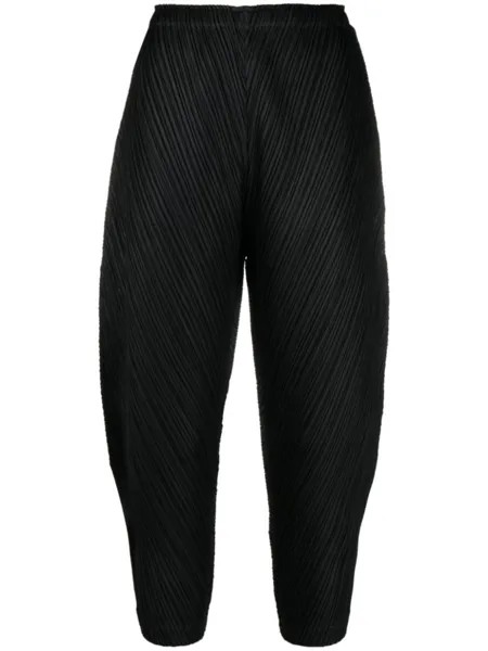 Pleats Please Issey Miyake укороченные плиссированные брюки, черный