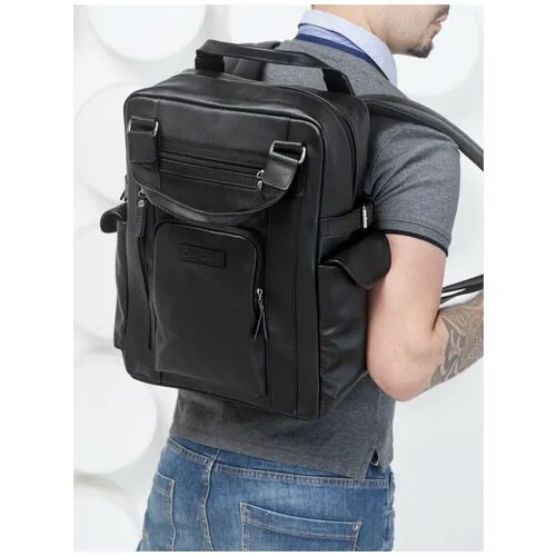 Мужской кожаный рюкзак Carlo Gattini Corruda 3092-01 Black Черный