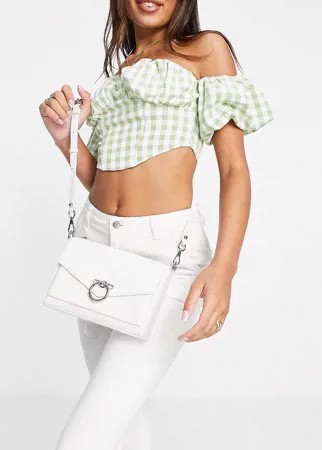 Белая сумка через плечо с клапаном Rebecca Minkoff-Белый