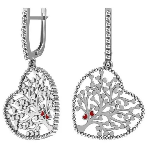 Серебряные серьги с эмалью 2101121-80875