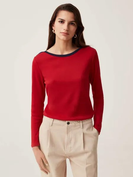 Футболка Maniche Lunghe Scollo Barchetta Ovs, цвет geranium red
