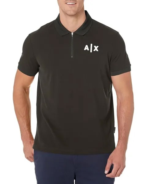 Поло Armani Exchange AX Logo Zipper, черный