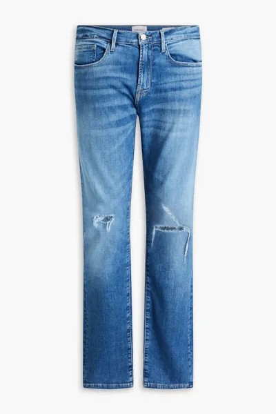 L'Homme джинсы узкого кроя с потертостями FRAME, синий