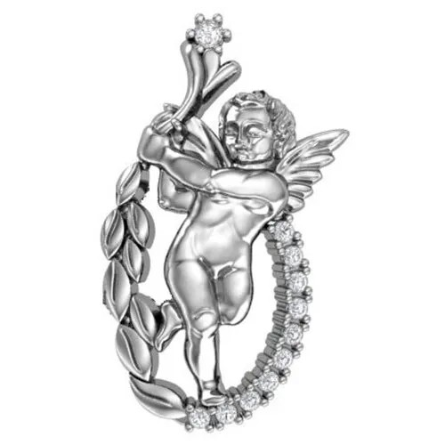 Серебряная подвеска декоративная с фианитами 0400491-00775