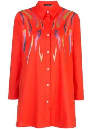 Natori поплиновая рубашка с вышивкой