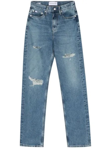 Прямые джинсы с завышенной талией Calvin Klein Jeans, синий