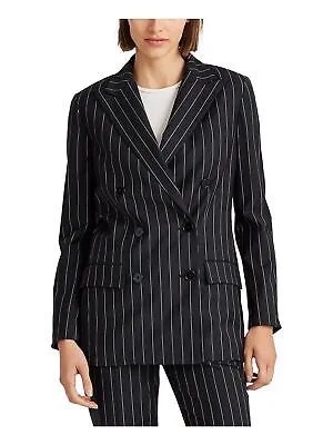 Женский черный пиджак в тонкую полоску RALPH LAUREN Work Blazer 8