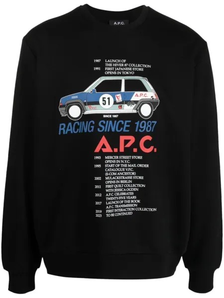 A.P.C. толстовка с графичным принтом, черный