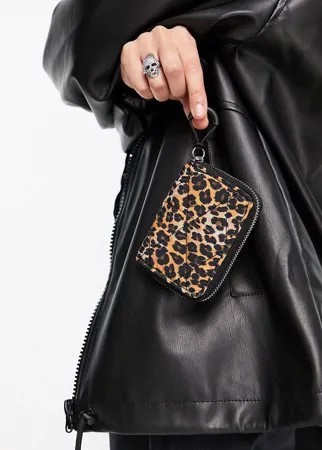 Нейлоновый кошелек с леопардовым принтом Topshop-Коричневый цвет