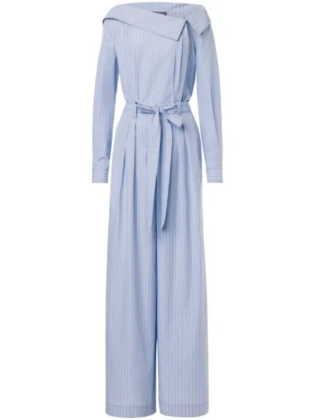 Поплиновый комбинезон в полоску Alberta Ferretti, синий