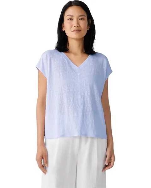 Футболка Eileen Fisher V-Neck Square Tee, цвет Wisteria